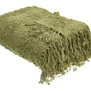 Blanket VELLA cotone 220 x 240 cm Olive Green
