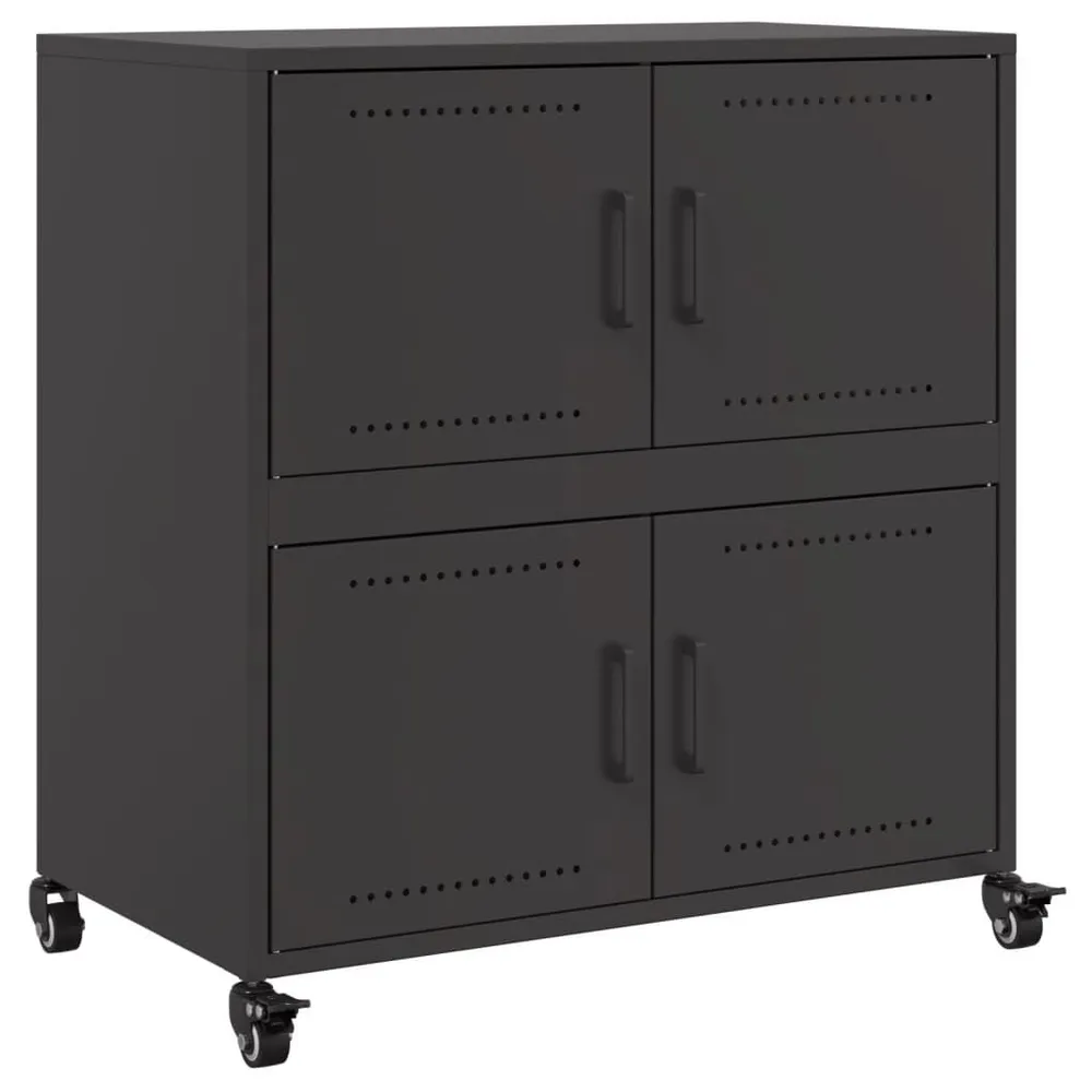 Credenza Nera 68x39x72 cm Acciaio