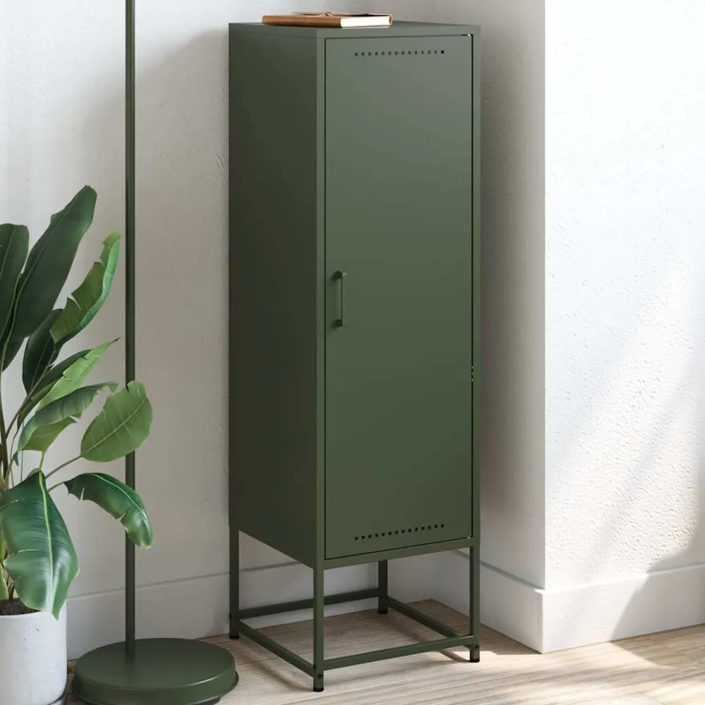 Credenza Verde Oliva 36x39x123 cm Acciaio