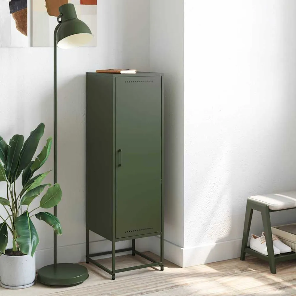 Credenza Verde Oliva 36x39x123 cm Acciaio
