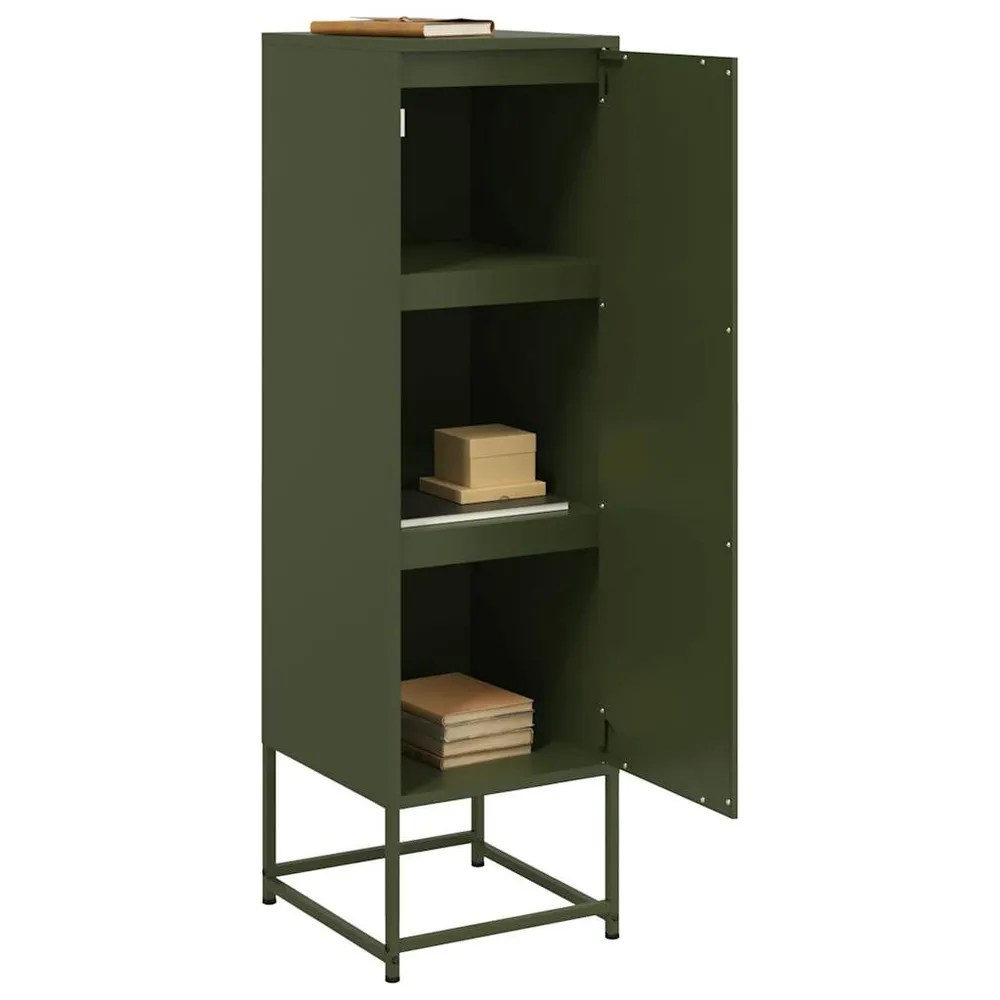 Credenza Verde Oliva 36x39x123 cm Acciaio