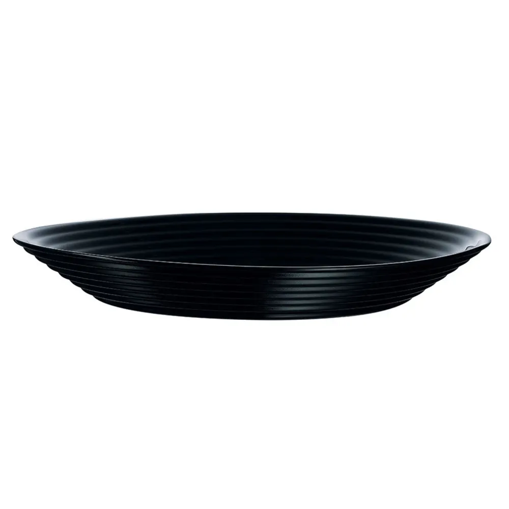 Dinner Set Tableware 19 PCS Dinner Dessert Plate Slad Soup Bowl Service 6 People Nero puro