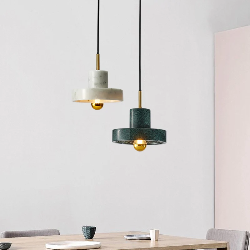 Illuminazione sospensione ombreggiata per sala da pranzo Plafoniera sospensione minimalista marmo 1 testa
