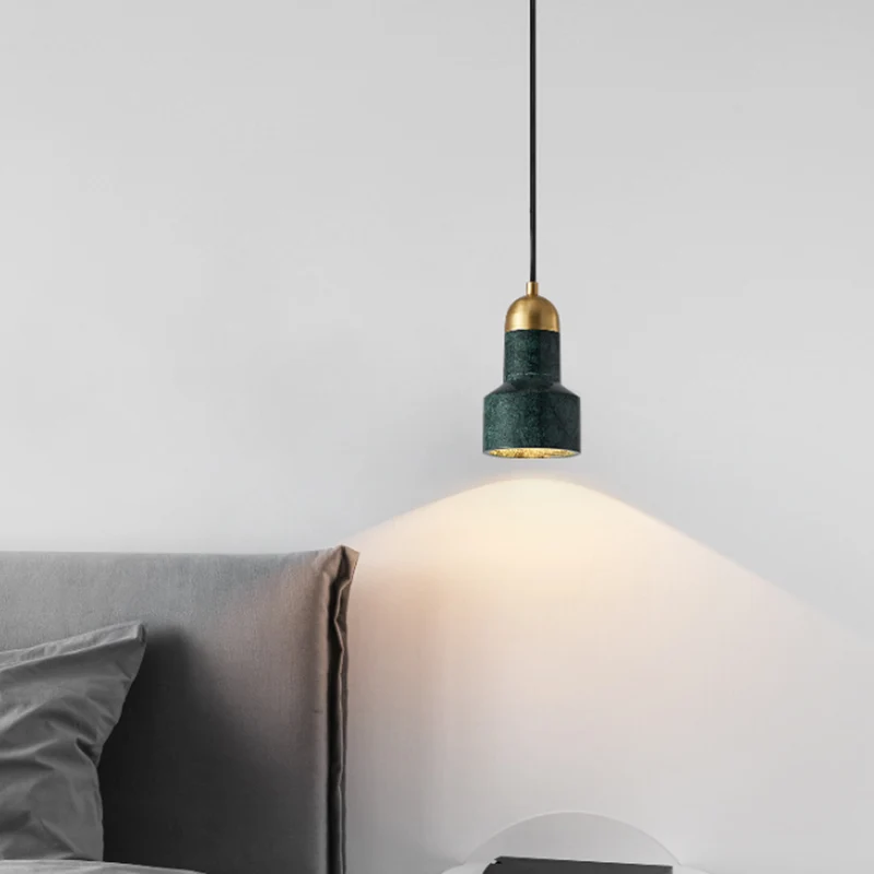 Illuminazione sospensione ombreggiata per sala da pranzo Plafoniera sospensione minimalista marmo 1 testa