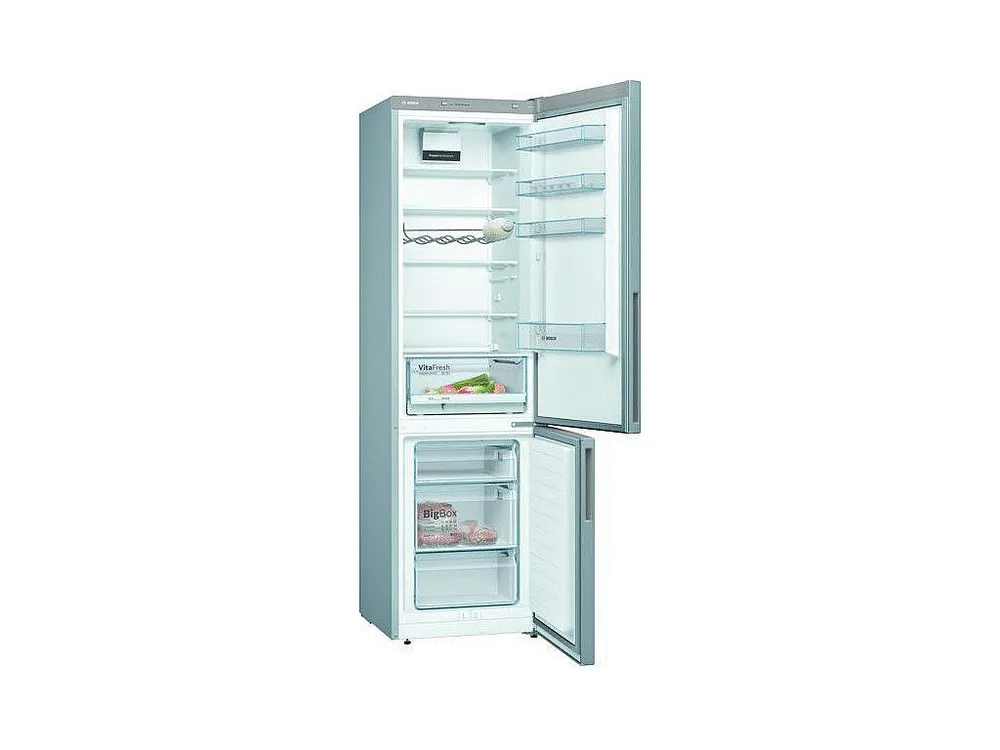 KGV39VLEAS - Réfrigérateur congélateur bas - 344L (250+94) - Froid brassé - L 60cm x H 201cm - Inox