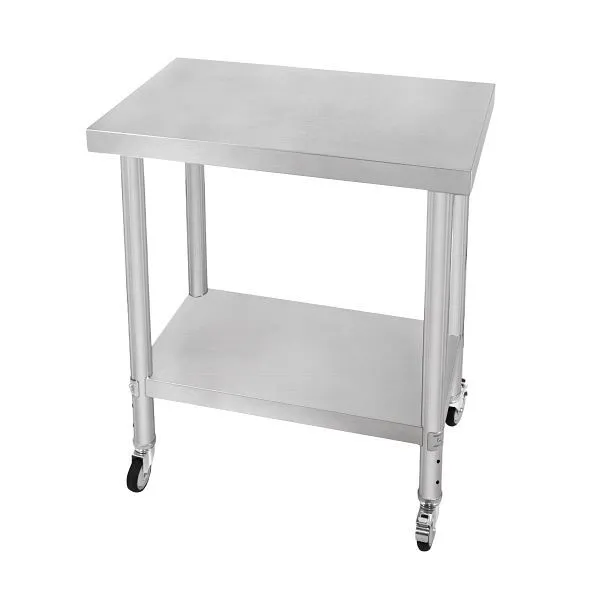 KuKoo Gastro tavolo da lavoro acciaio inossidabile tavolo da preparazione tavolo da cucina mobile 76 cm x 45 cm 211614