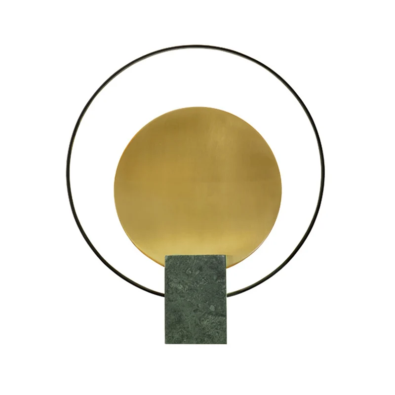 Lampada da comodino rettangolare marmo Illuminazione postmoderna da tavolo da soggiorno 1 lampadina con anello Halo