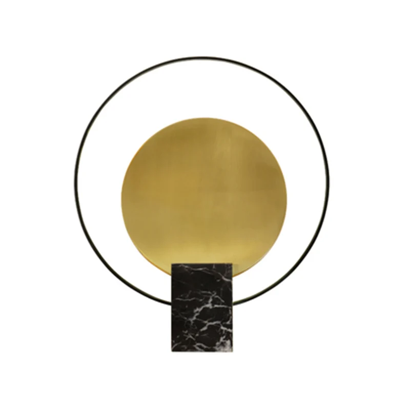 Lampada da comodino rettangolare marmo Illuminazione postmoderna da tavolo da soggiorno 1 lampadina con anello Halo