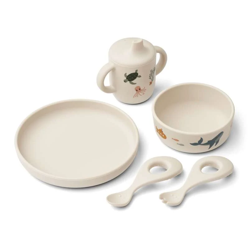 Liewood Set di posate Ryle - Creatura marina/Sabbia