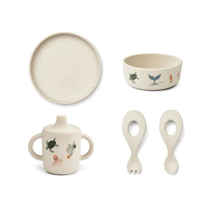 Liewood Set di posate Ryle - Creatura marina/Sabbia
