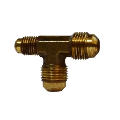 3/8" Male Flared X 3/8" Male Flared X 1/2" Male Flared Male Reducing Flare Tee SAE 45 Degree Ottone Fittings 10175