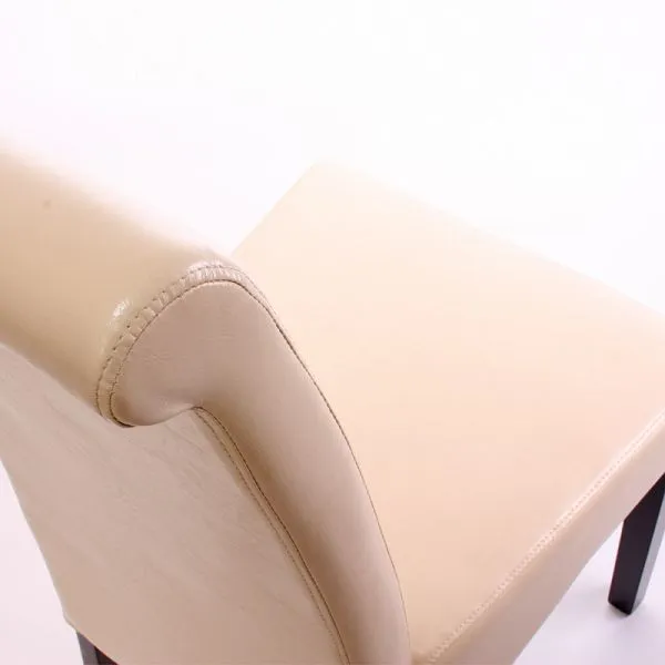 Mendler set di 2 sedia da pranzo sedia da cucina sedia M37 pelle crema piedi scuri 20073