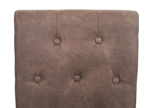 Mendler set di 2 sedie da pranzo Chesterfield II sedia sedia da cucina rivetti tessuto/tessuto marrone gambe scure 82880