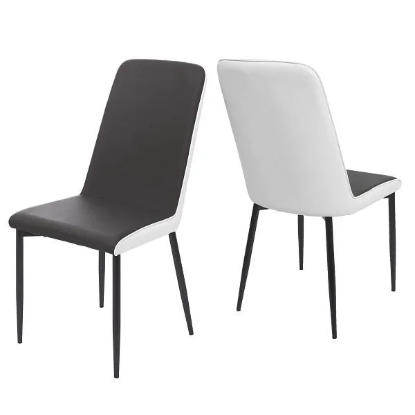 Mendler set di 2 sedie da pranzo HWC-F26 sedia sedia da cucina similpelle sedile nero 69489