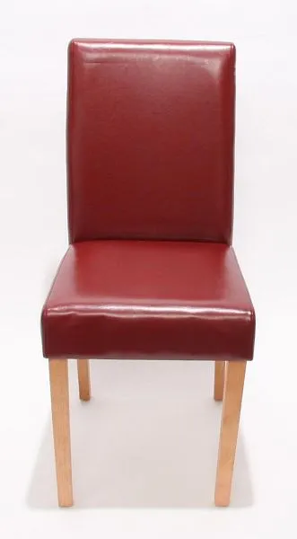 Mendler set di 6 sedie da pranzo sedie da cucina Littau pelle rosso gambe chiare 7979+24486