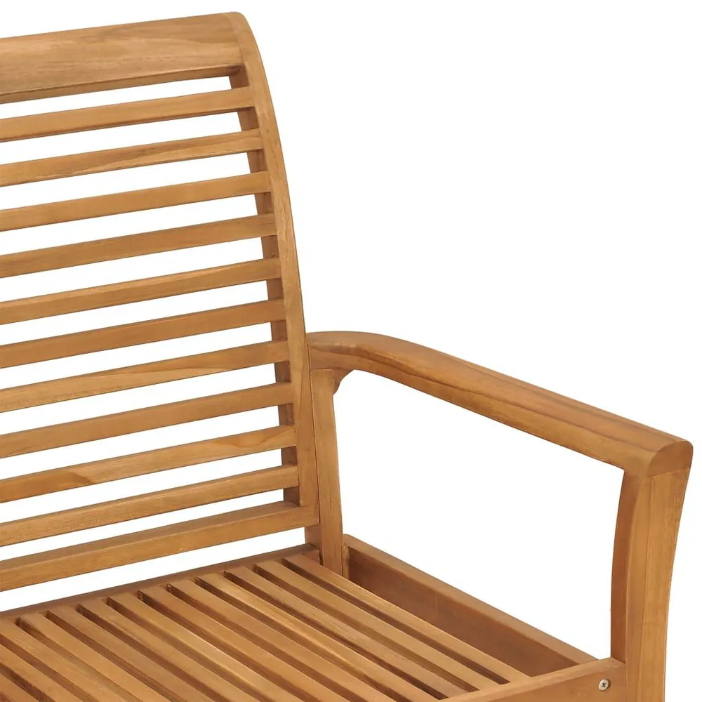 Panca da Giardino con Cuscino Rosso Quadri 112 cm Legno Teak