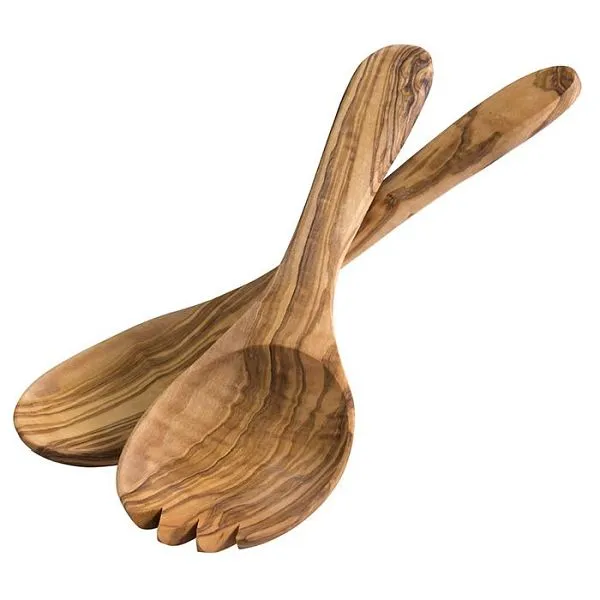 Posate da insalata APS set da 2 -OLIVE- ciascuna 95 x 85 cm manico: 17 cm legno d'ulivo 00841