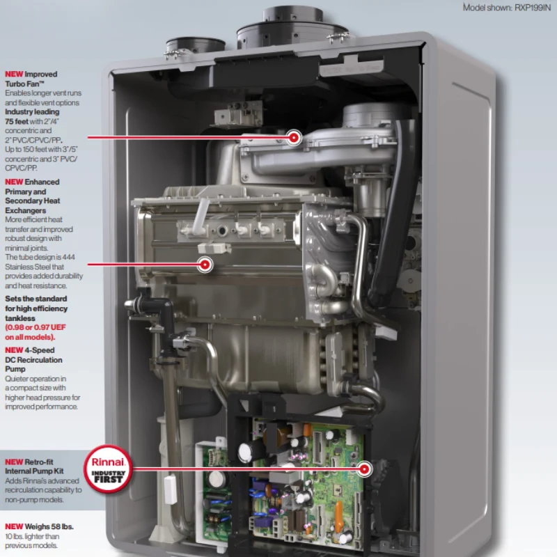 Rinnai RX160iN Sensei RX Series Indoor/Outdoor Non trattato Gas/Propane Tankless Water Heater