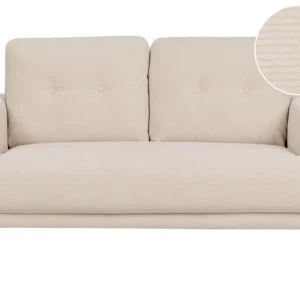 2 Seater Corduroy Sofa Crema TUVE