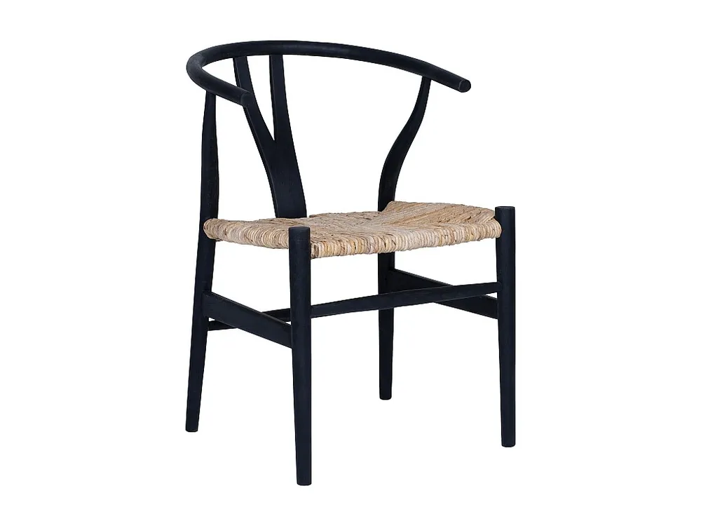 Sedia Teak e Paglia Naturale e Nero Lotto di 6 POGIANA