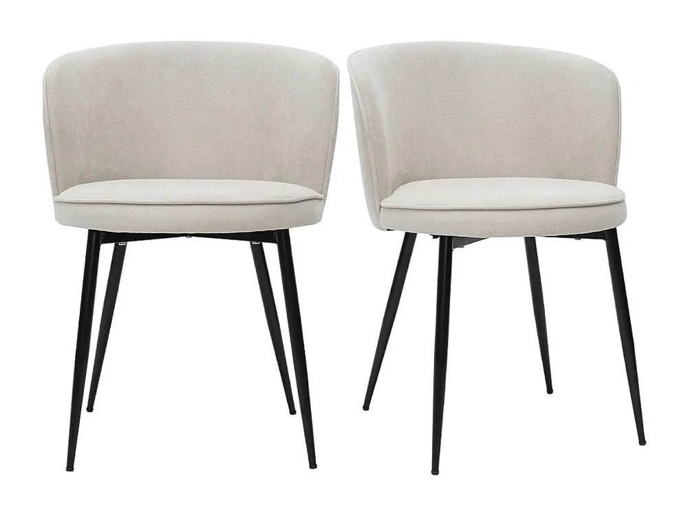 Sedie design tessuto effetto velluto crema (set di 2) SERIF