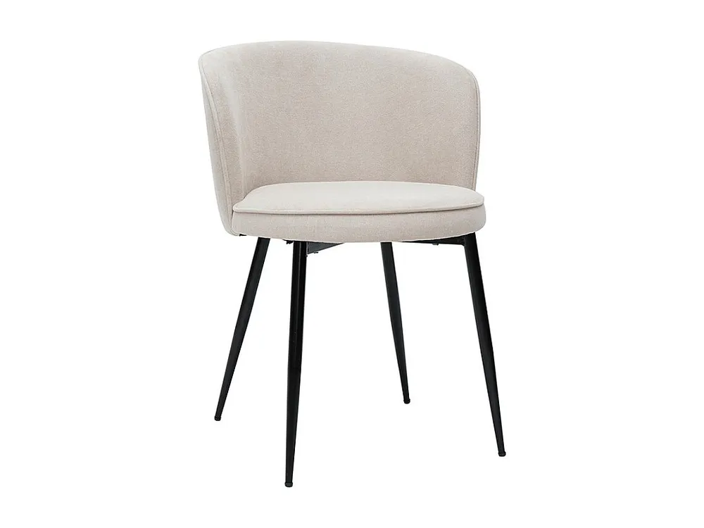 Sedie design tessuto effetto velluto crema (set di 2) SERIF