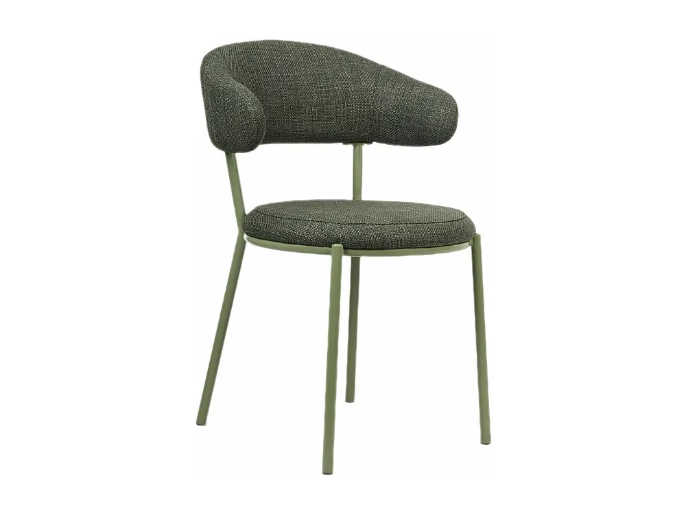 Sedie Rebecca Mobili Zeita 80,5x47,5x57,5 Tessuto Poliestere Acciaio Verde Recente SET 2 pezzi
