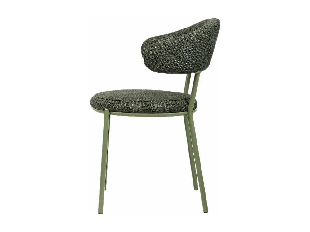 Sedie Rebecca Mobili Zeita 80,5x47,5x57,5 Tessuto Poliestere Acciaio Verde Recente SET 2 pezzi