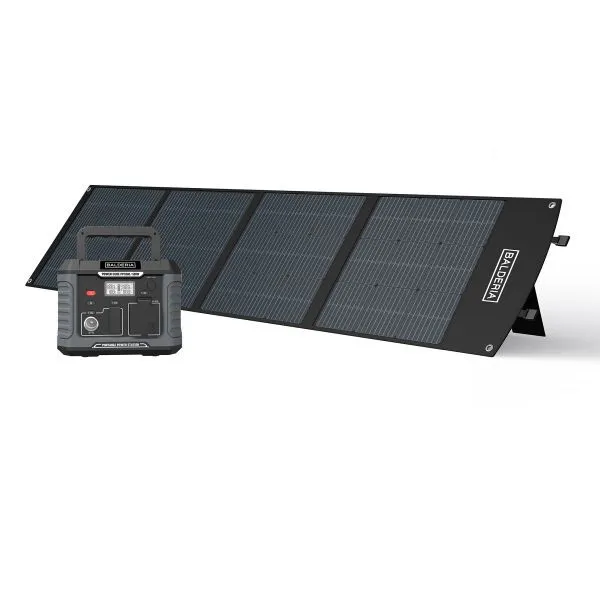 Set di alimentazione per centrale elettrica mobile Balderia 200 W 400 Wh 4 pacchetti di celle solari da 50 W ciascuno colo...