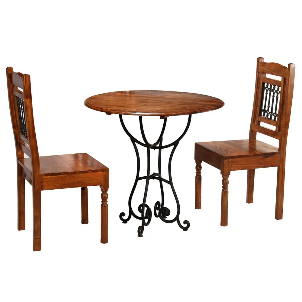 Set da Bistrot 3 pz Legno Massello di Acacia