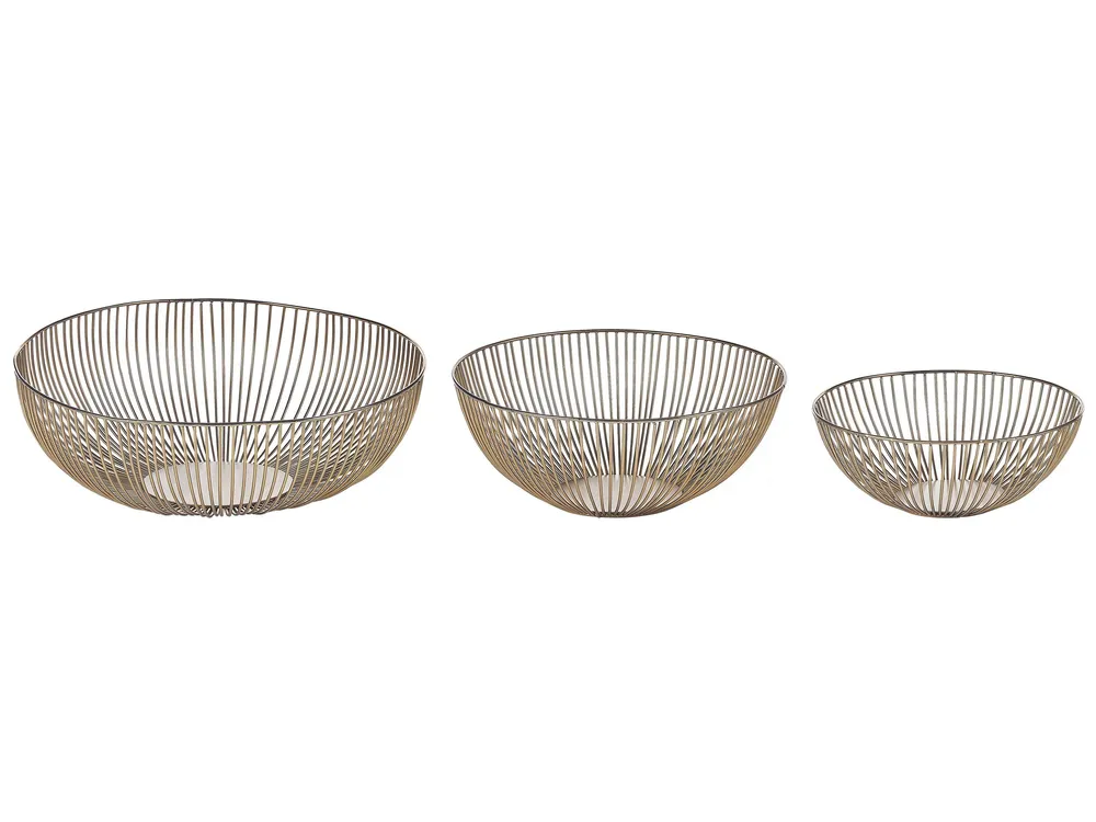 Set 3 Decorative Bowls Gold GARUT