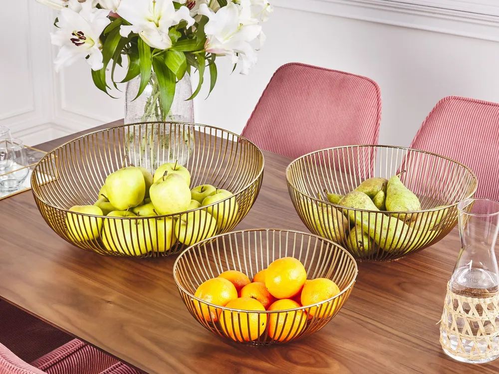 Set 3 Decorative Bowls Gold GARUT