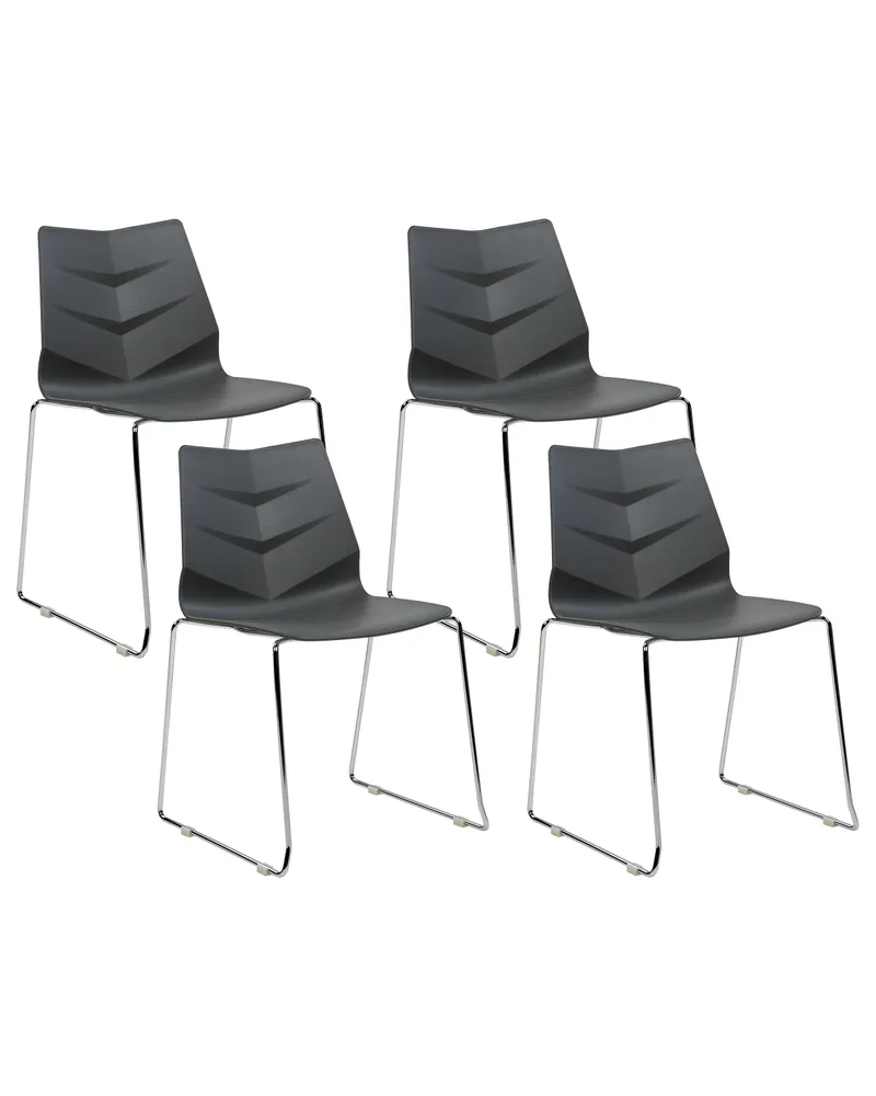 Set 4 Dining Chairs Dark Grey HARTLEY