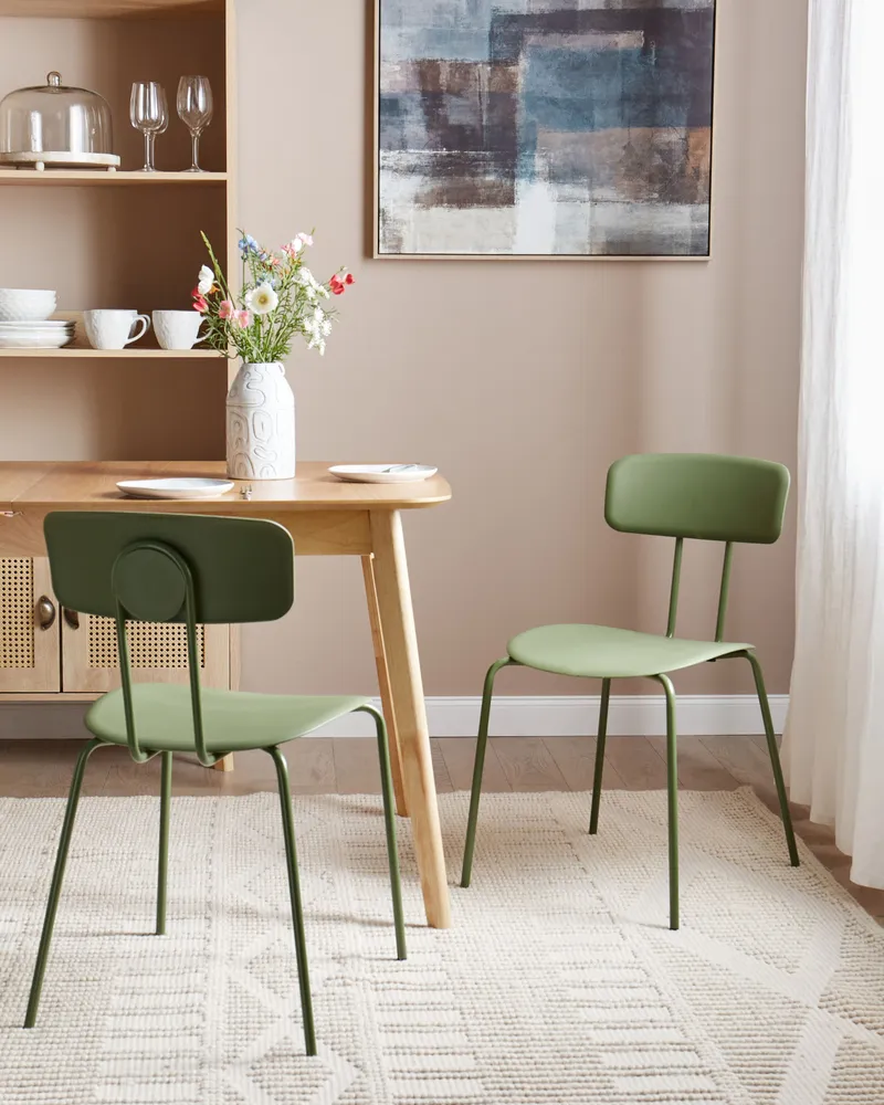 Set 2 Dining Chairs Green SIBLEY