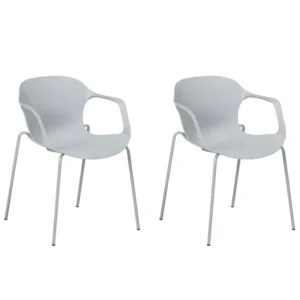 Set 2 Dining Chairs Grey ELBERT
