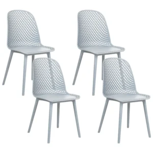 Set 4 Dining Chairs Light Blue EMORY