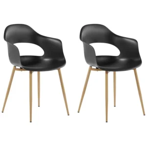 Set 2 Dining Chairs Nero puro UTICA