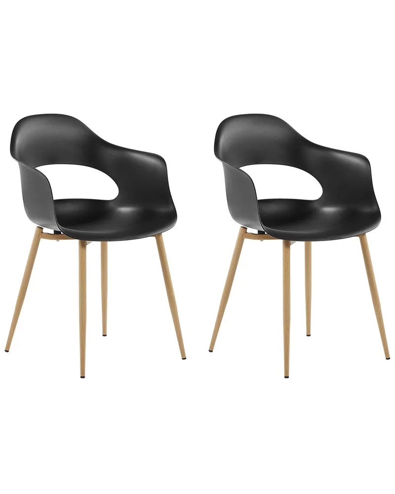 Set 2 Dining Chairs Nero puro UTICA