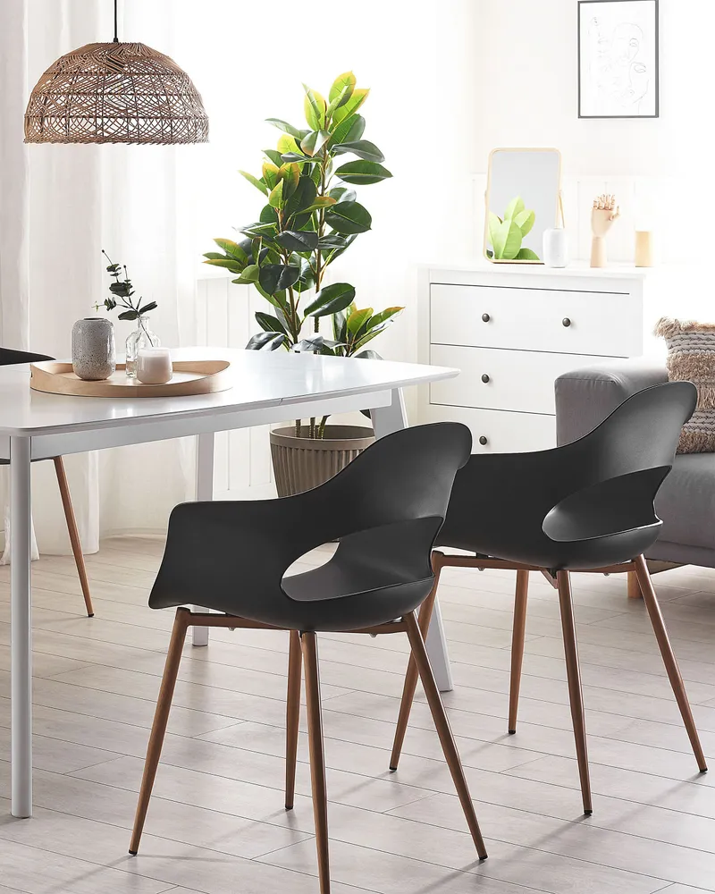 Set 2 Dining Chairs Nero puro UTICA