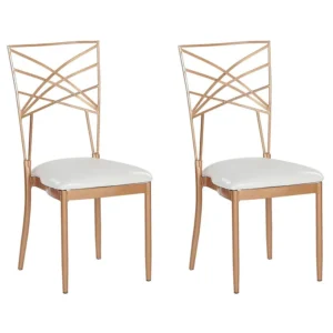 Set 2 Dining Chairs Rose Gold GIRARD