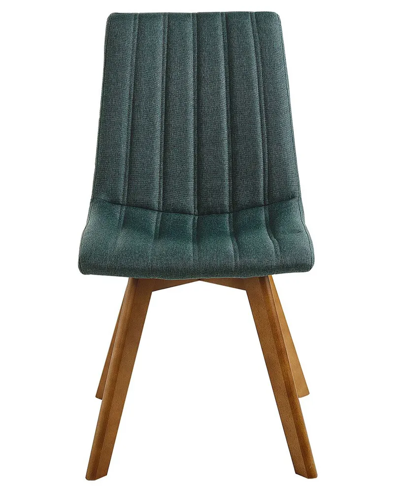 Set 2 Fabric Dining Chairs Green CALGARY