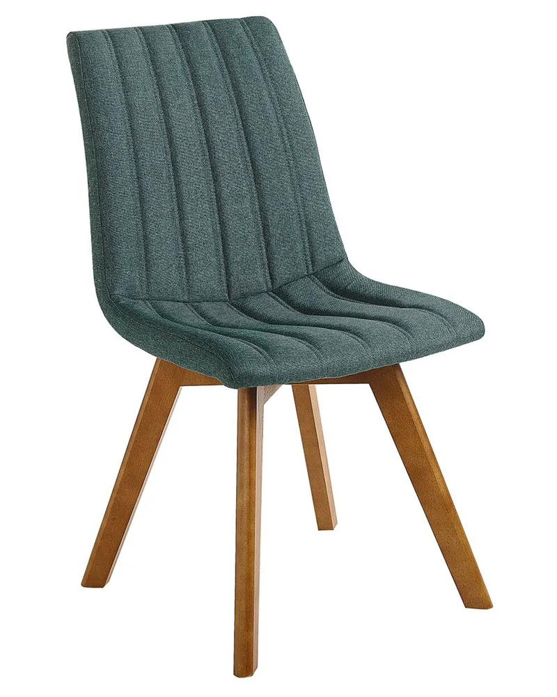 Set 2 Fabric Dining Chairs Green CALGARY