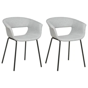 Set 2 Fabric Dining Chairs Grey ELMA
