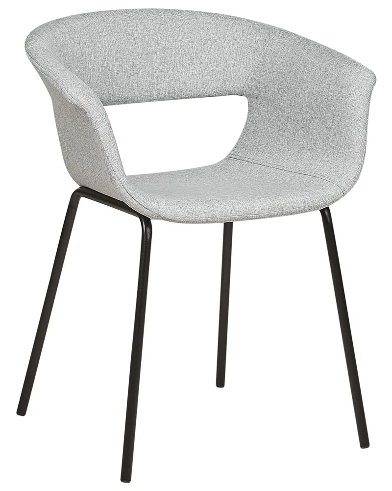 Set 2 Fabric Dining Chairs Grey ELMA