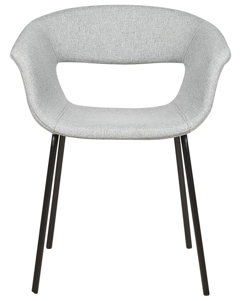 Set 2 Fabric Dining Chairs Grey ELMA