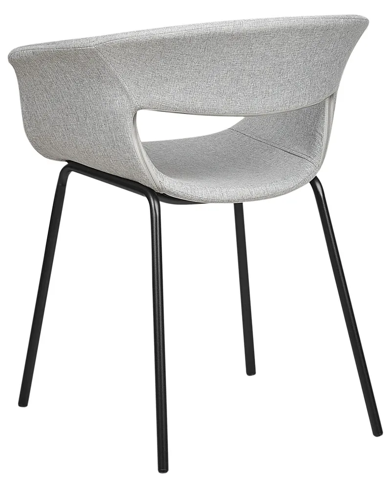 Set 2 Fabric Dining Chairs Grey ELMA