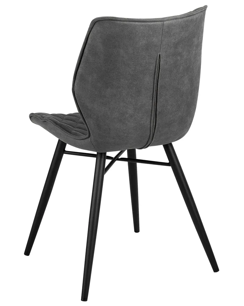 Set 2 Fabric Dining Chairs Grey LISLE
