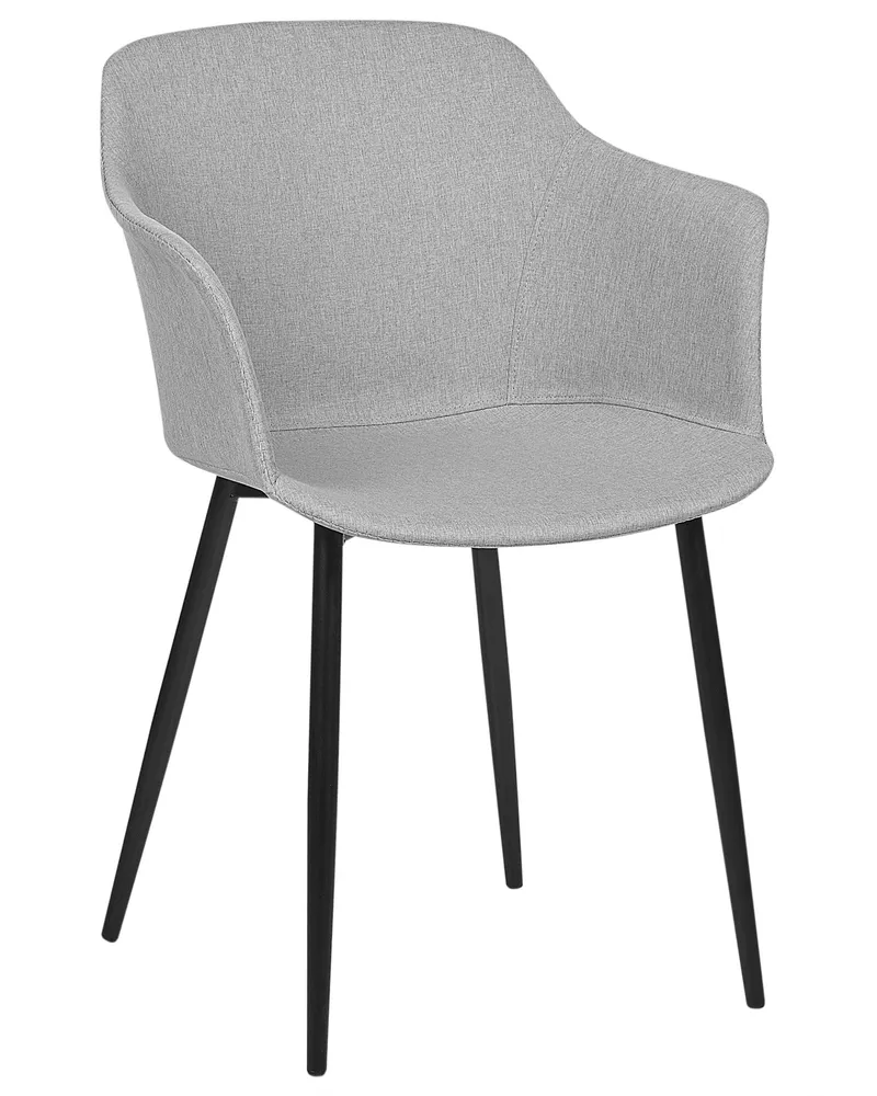 Set 2 Fabric Dining Chairs Light Grey ELIM