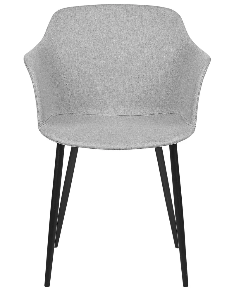 Set 2 Fabric Dining Chairs Light Grey ELIM
