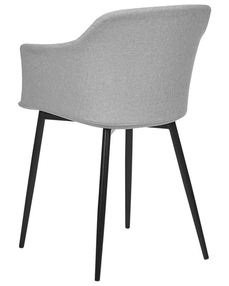 Set 2 Fabric Dining Chairs Light Grey ELIM